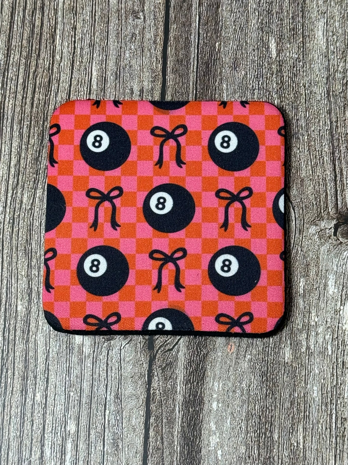 8 Ball and Bows Coaster (4 piece set)