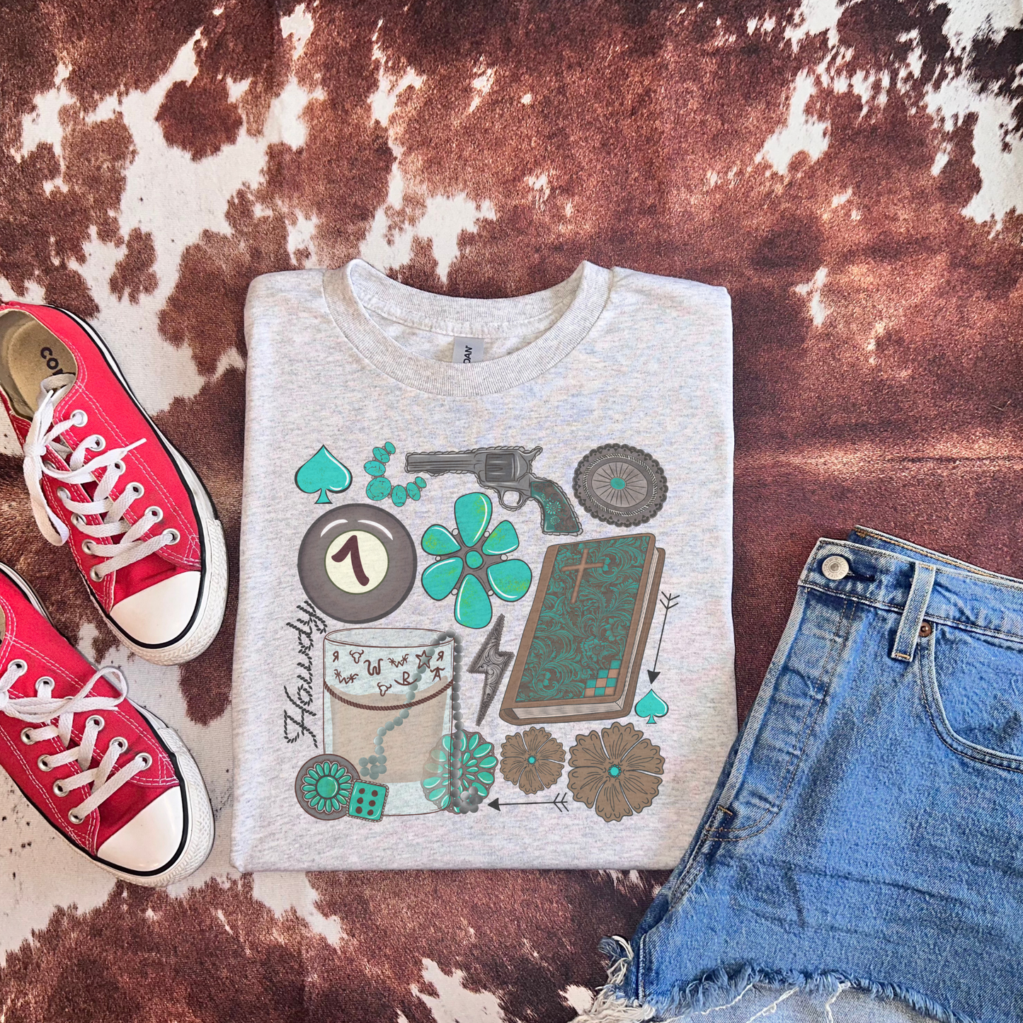 Lucky No. 7 Cowgirl Retro T-shirt