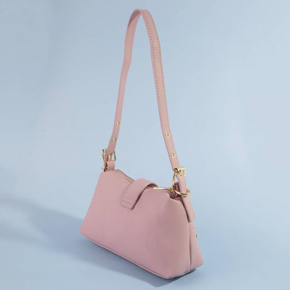 Studded Saffiano Buckle Strap Shoulder Bag