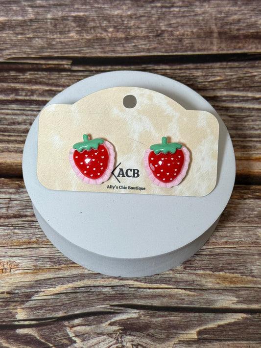 Cottagecore Strawberry Stud Earrings