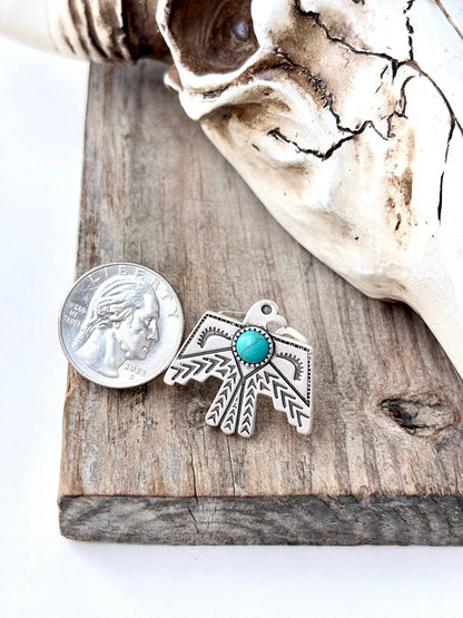 Western Thunderbird Turquoise Stone Statement Cuff Ring
