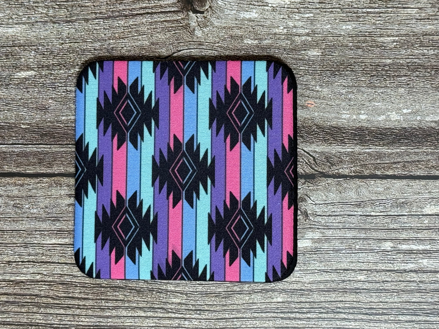 Neon Aztec Coaster (4 piece set)