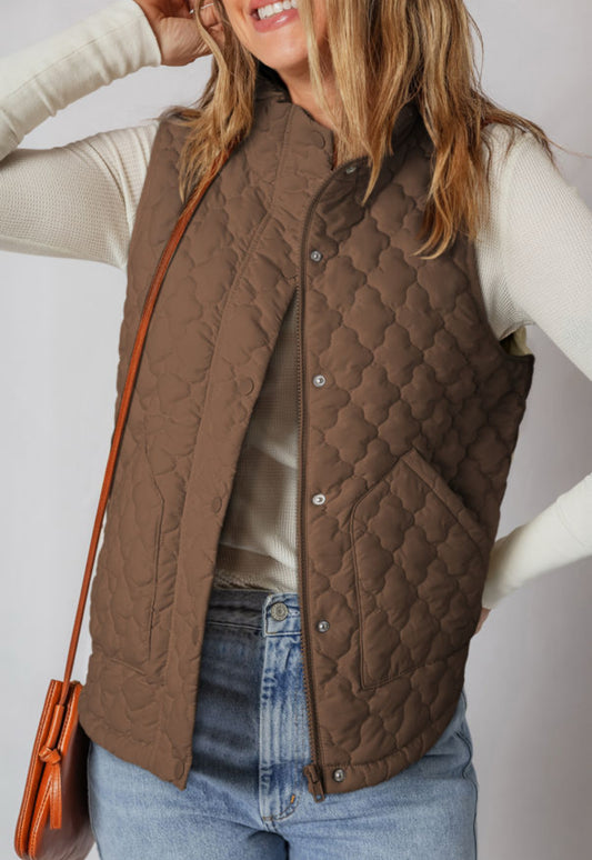 Brown Quilted Vest