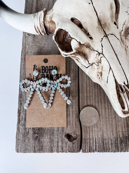Western Semi stone Coquette Bow Earrings