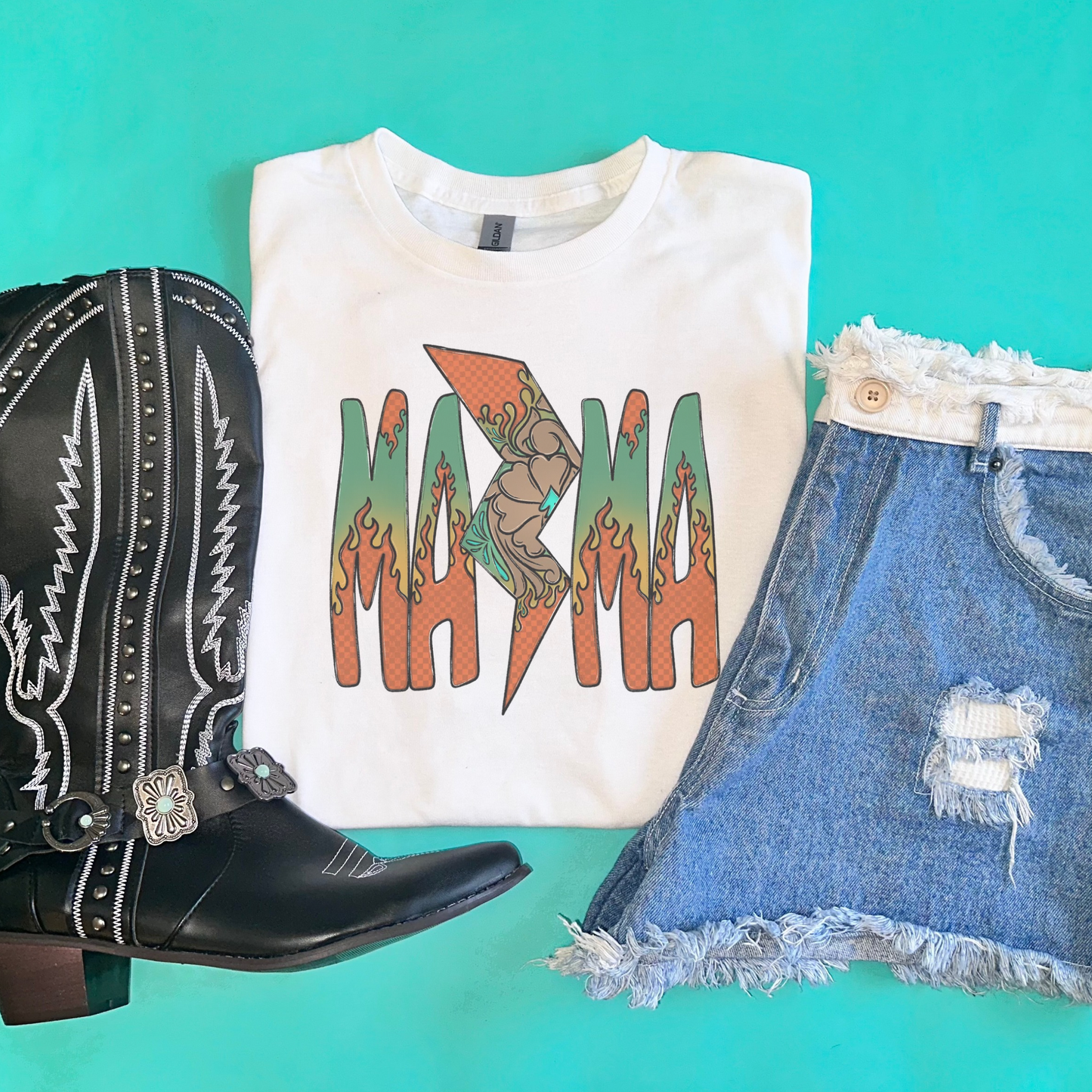 Fire Mama Retro T-shirt