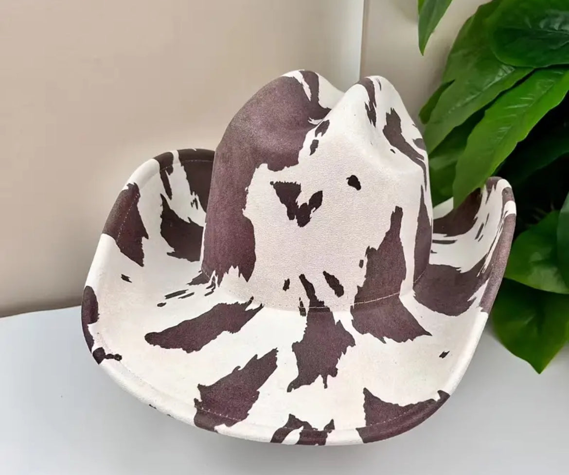 Cow Print Cowboy Hat