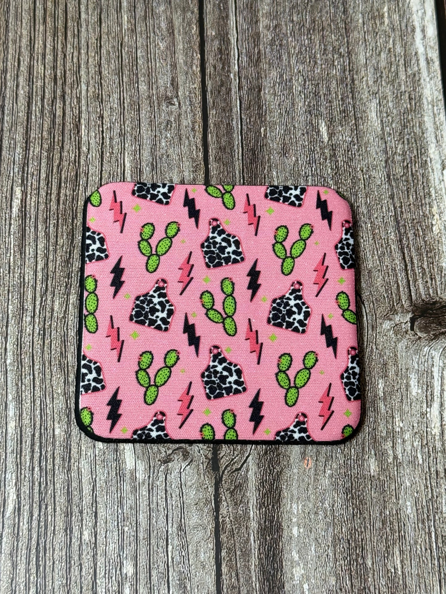 Pink, Cactus, and Lightning Coaster (4 piece set)