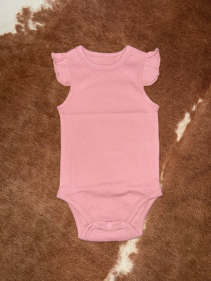 Frilly Sleeve Baby Onesie