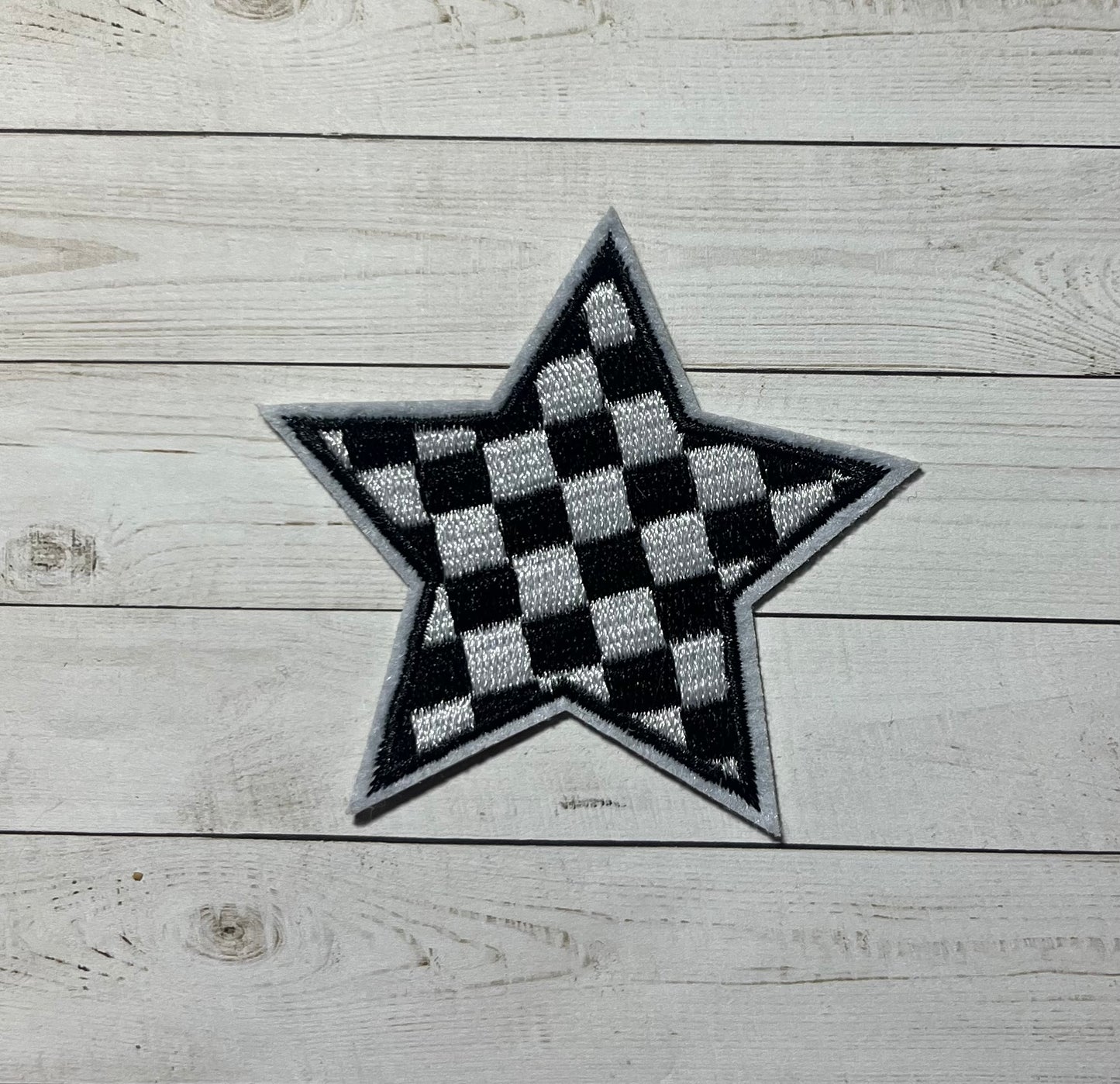 Black Checkered Star Patch