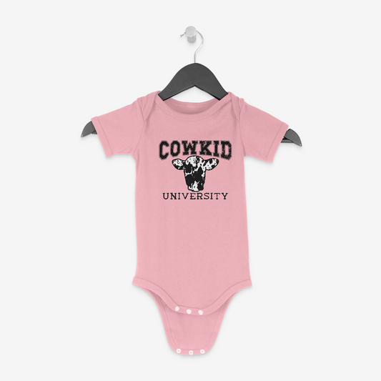 Cowkid University Baby Onesie