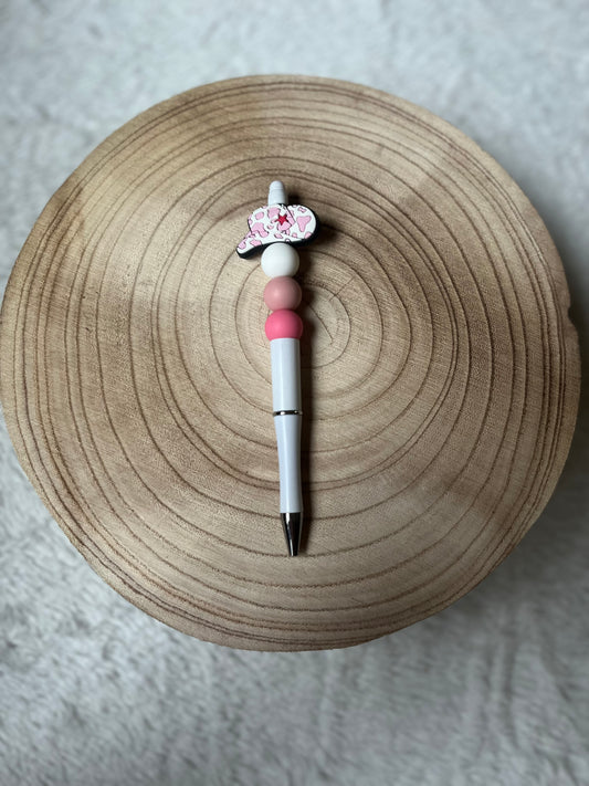 Pink and White Cow Print Cowboy Hat Pen