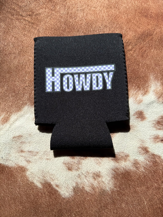 Checkered Howdy Koozie