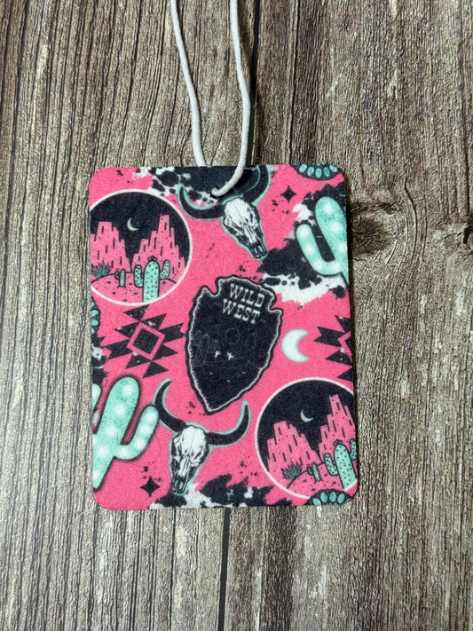 Pink Western Collage Car Freshener