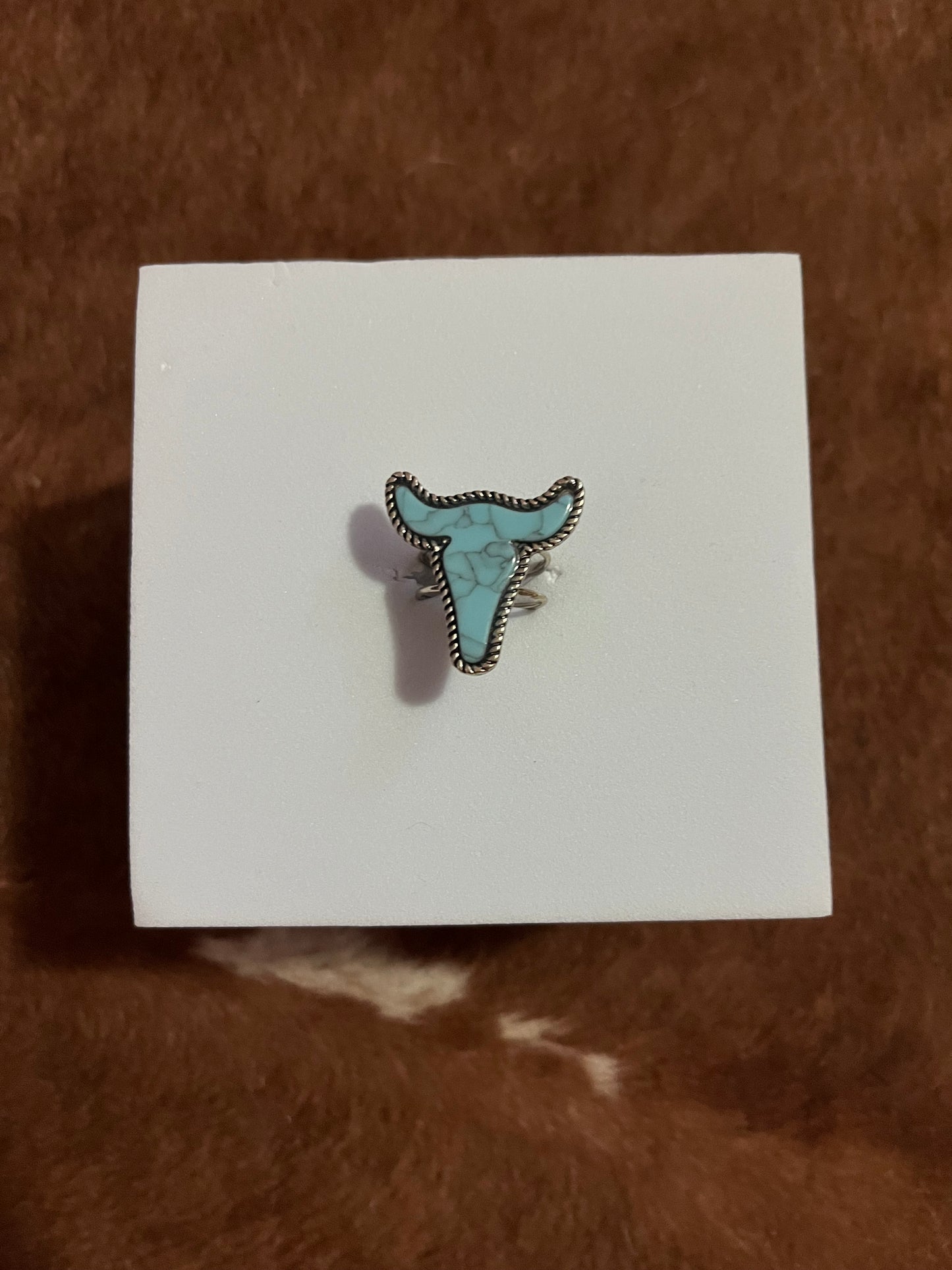 Turquoise Bulls Head Ring