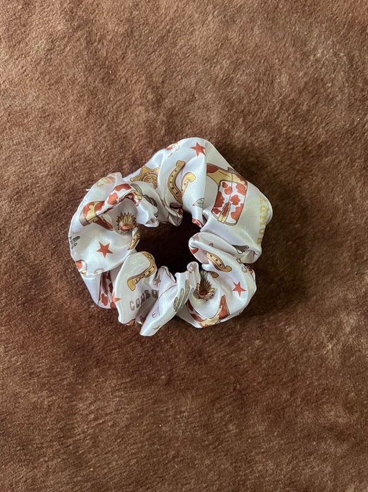 Cow Print Cowboy Boot Scrunchie