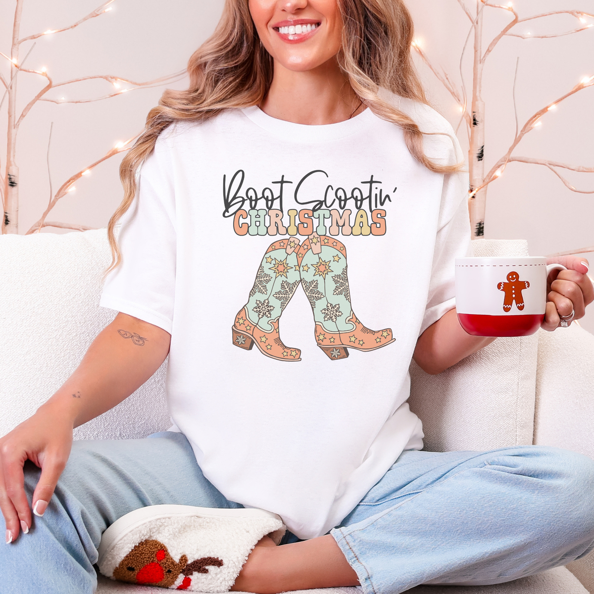 Boot Scootin’ Christmas Retro T-shirt