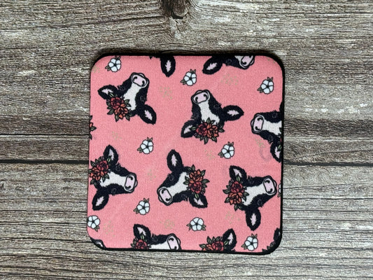 Pink Cows Coaster (4 piece set)