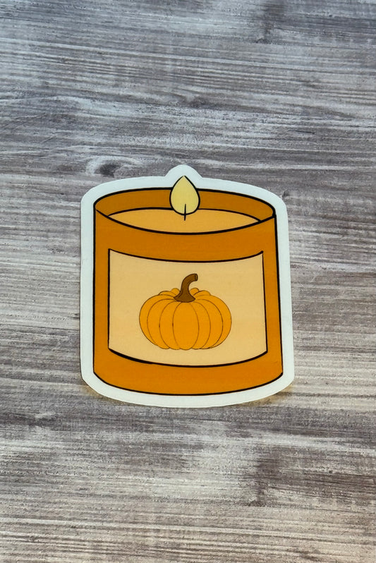 Hand Drawn Pumpkin Candle Sticker