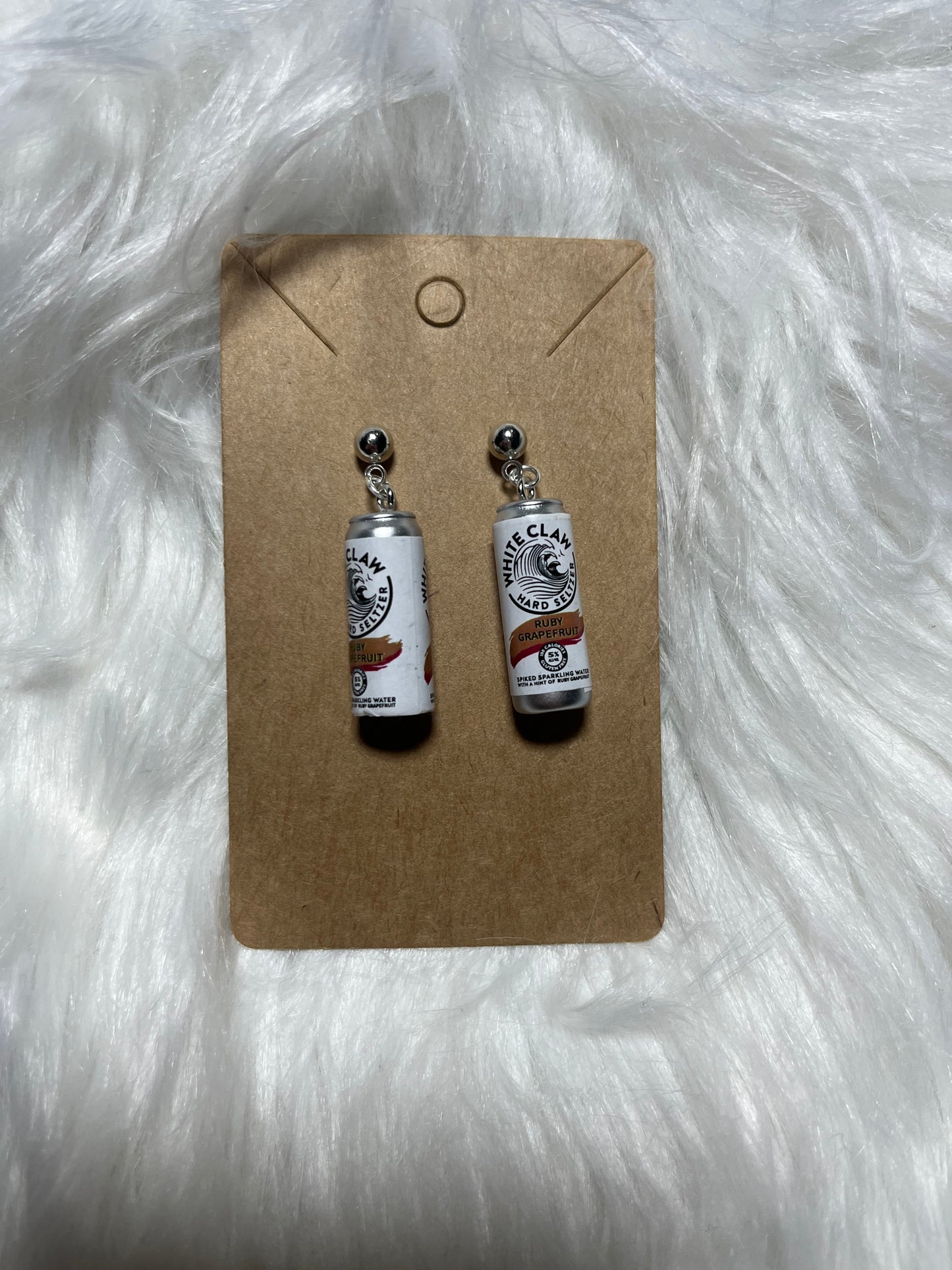 Ruby Grapefruit White Claw Earrings