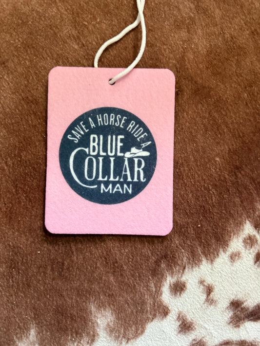 Pink Save a Horse, Ride a Blue Collar Man Car Freshener