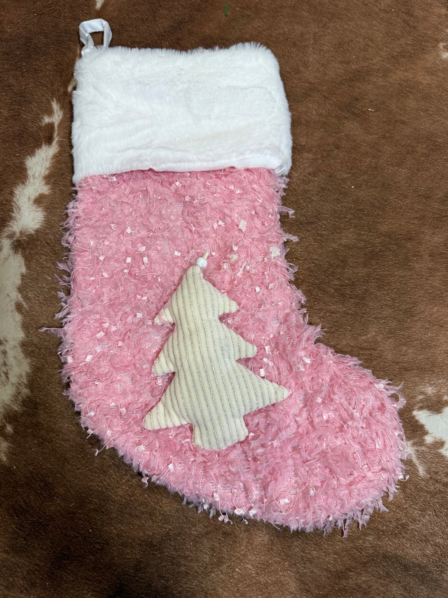Pink Tree Stocking