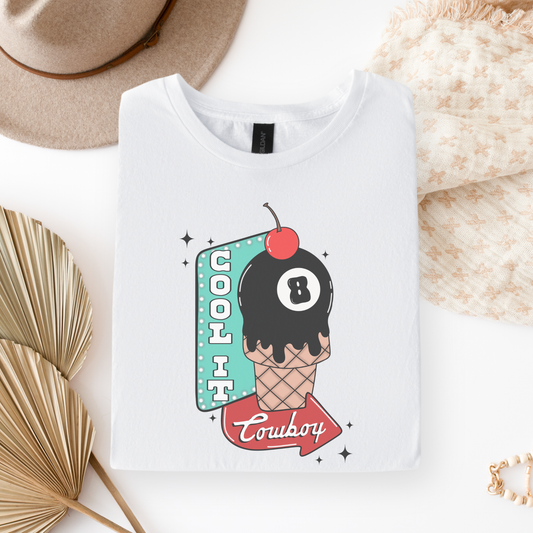 Cool it Cowboy Ice Cream Retro T-shirt