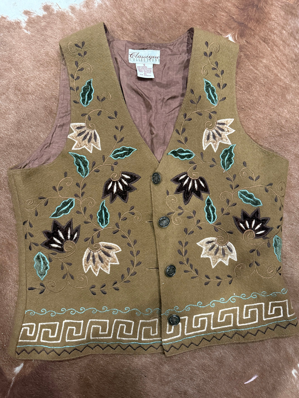 Classique Embroidered Wool Vest