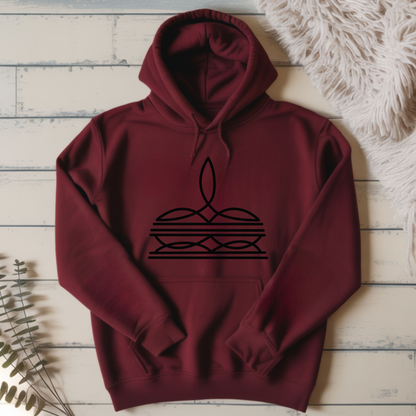 Black Boot Stitch Hoodie (Made to Order)