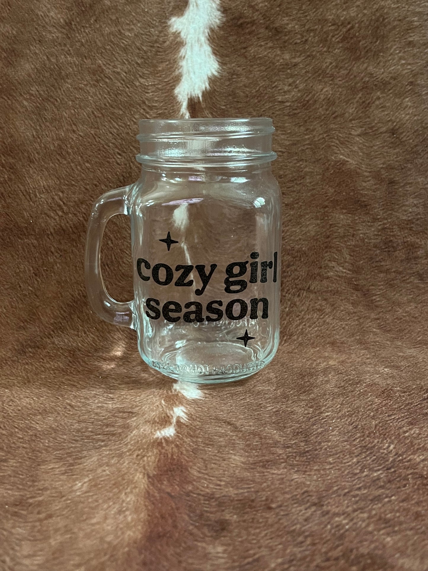 Cozy Girl Season Mason Jar Glass