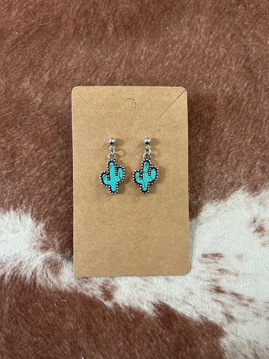 Turquoise Cactus Earrings