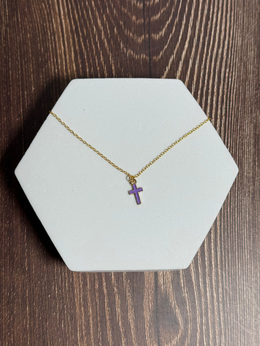 Coloured Cross Necklace