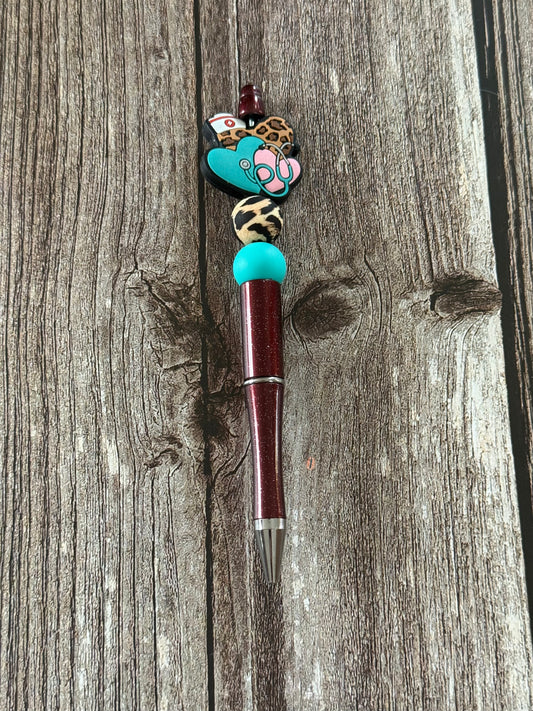 Cheetah Nursing Beaded Pen