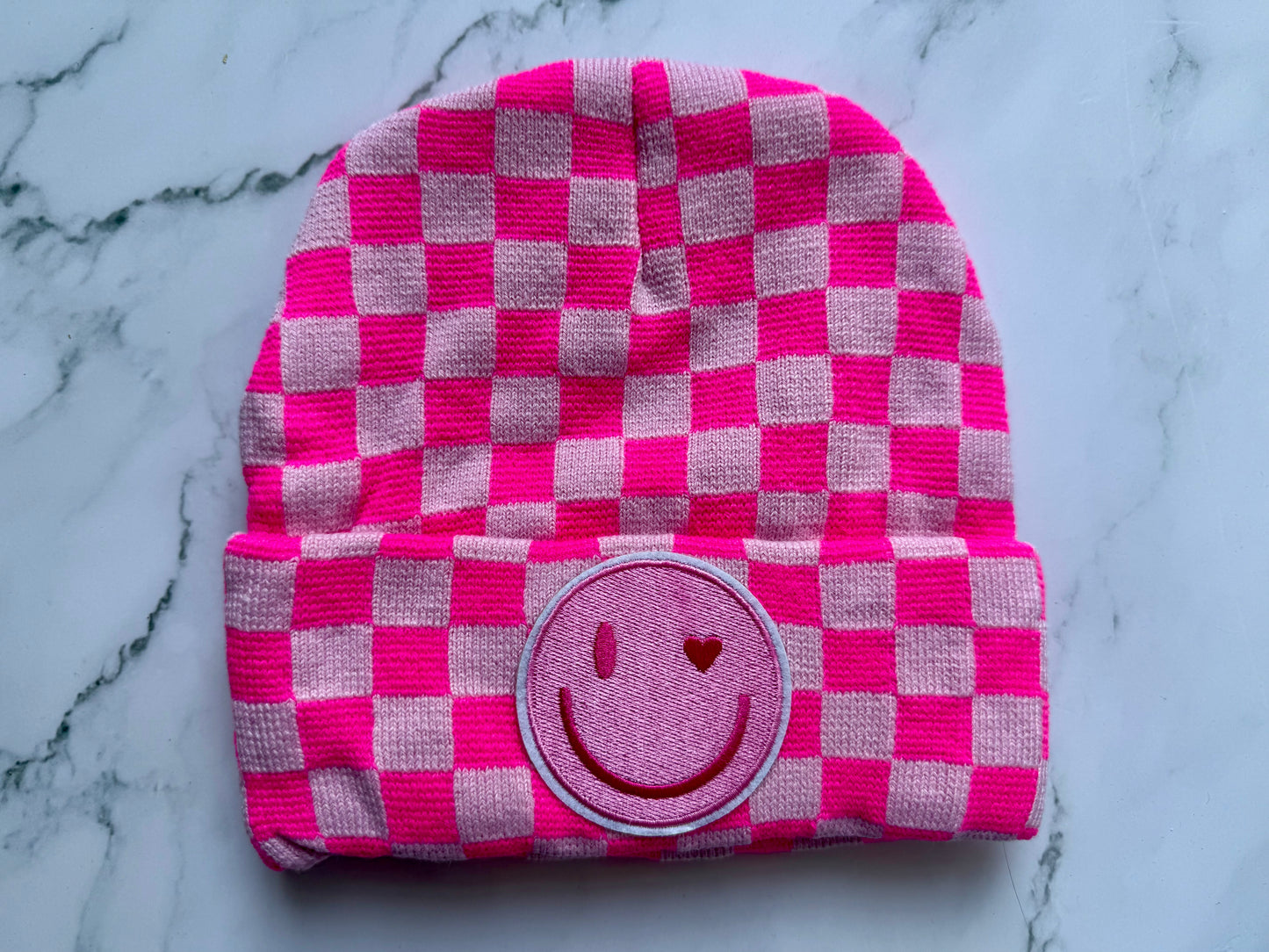 Smiley Face Checkered Toque