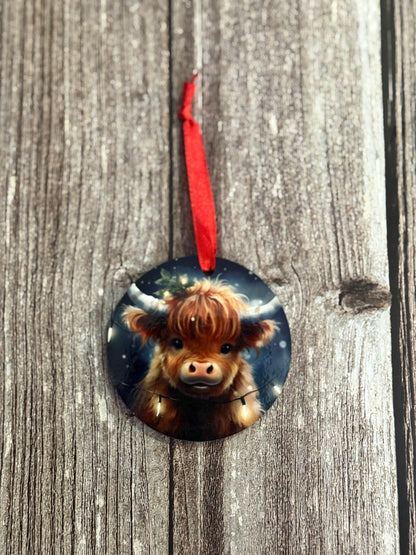 Baby Highland Cow Ornament