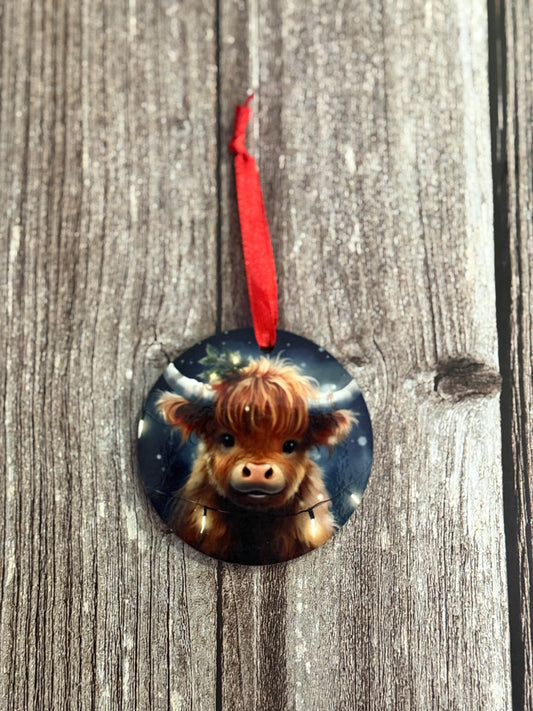 Baby Highland Cow Ornament