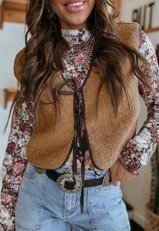 Sherpa Tie Up Vest