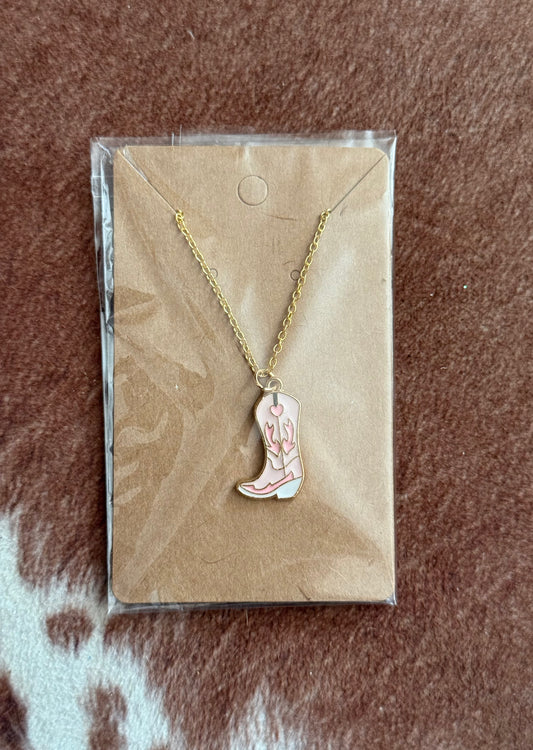Blushin’ Belle Boot Necklace