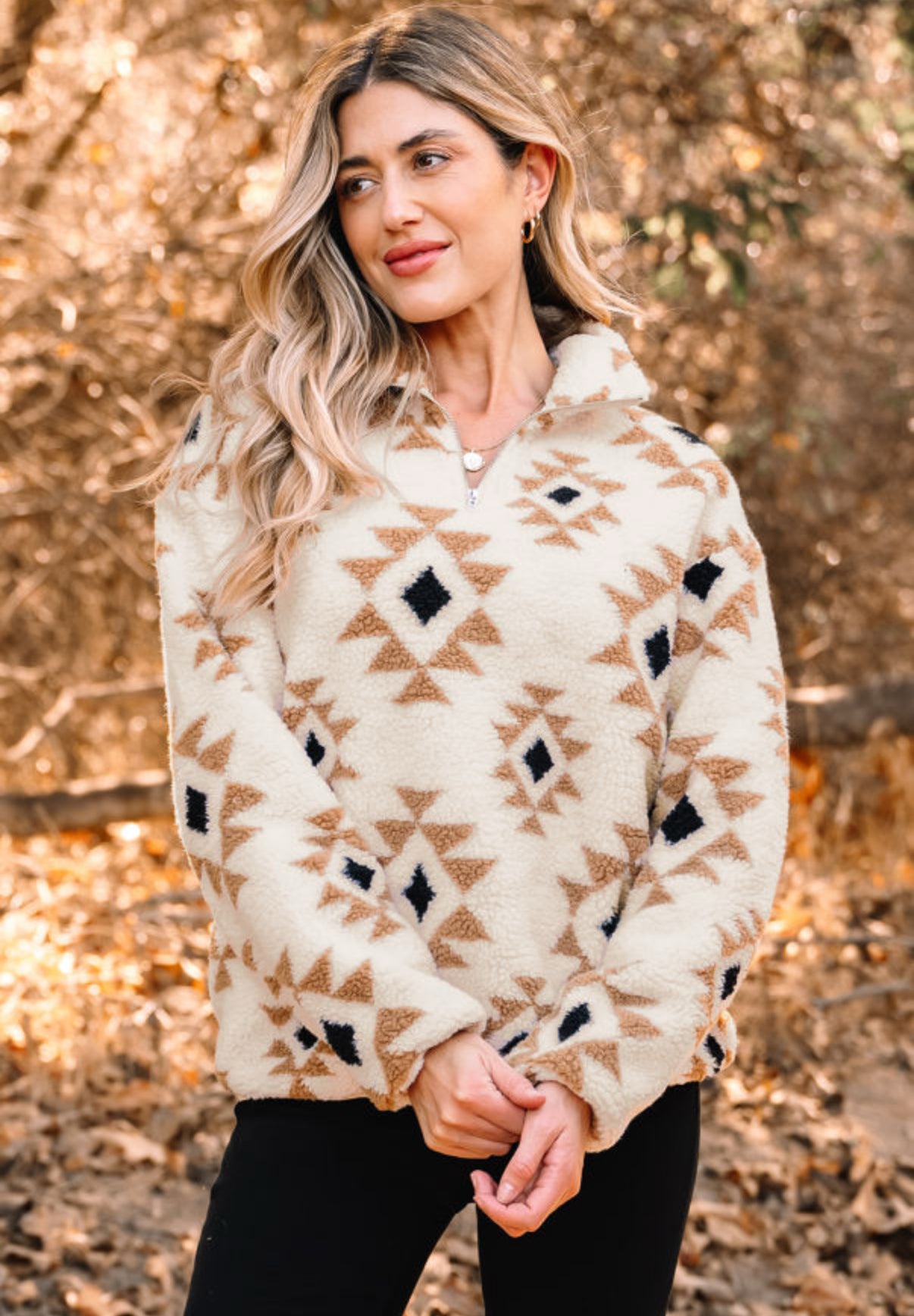 Aztec Quarter Zip Sweater