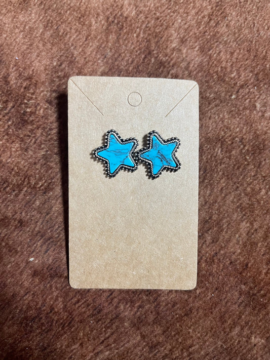 Turquoise Star Stud Earrings