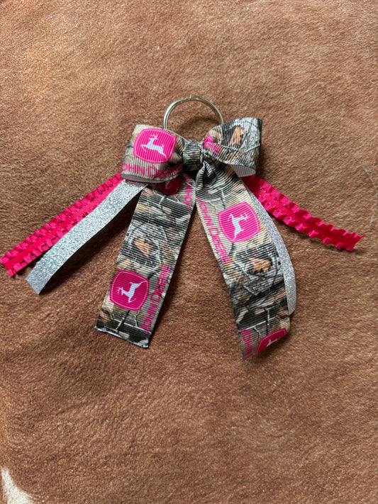 Pink and Camo John Deere Mini Boot Bows