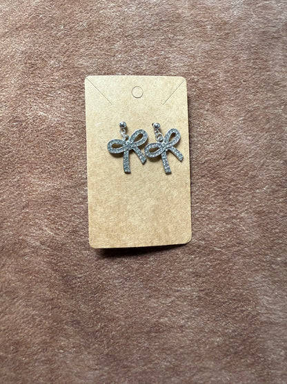 Rhinestone Bow Earrings