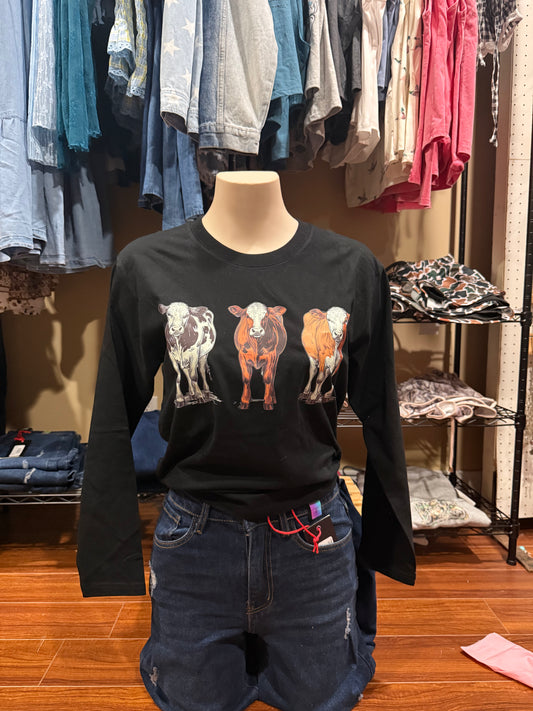 Three Cows Graphic Longsleeve Shirt