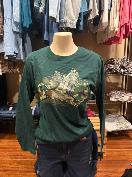 Camo Duck Graphic Longsleeve Shirt