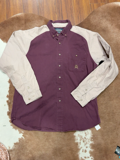 Rough Stock Plum Colourblock Button-Up Shirt