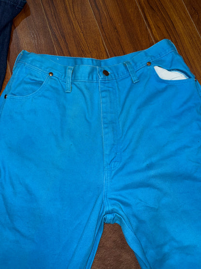 Wrangler Made in USA Bright Blue Western Jeans