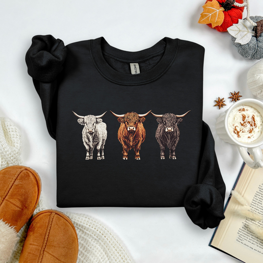 Three Highland Cows Crewneck