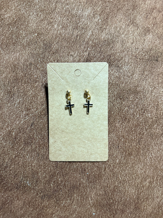 Coloured Cross Earrings