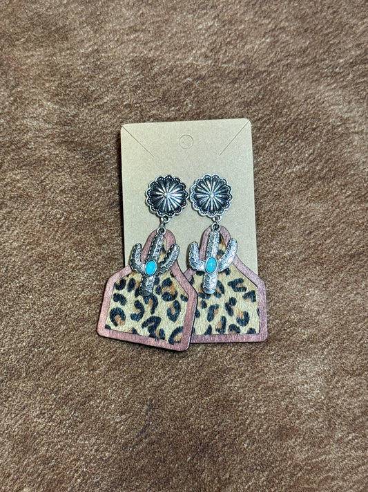 Faux Fur Ear Tag Earrings