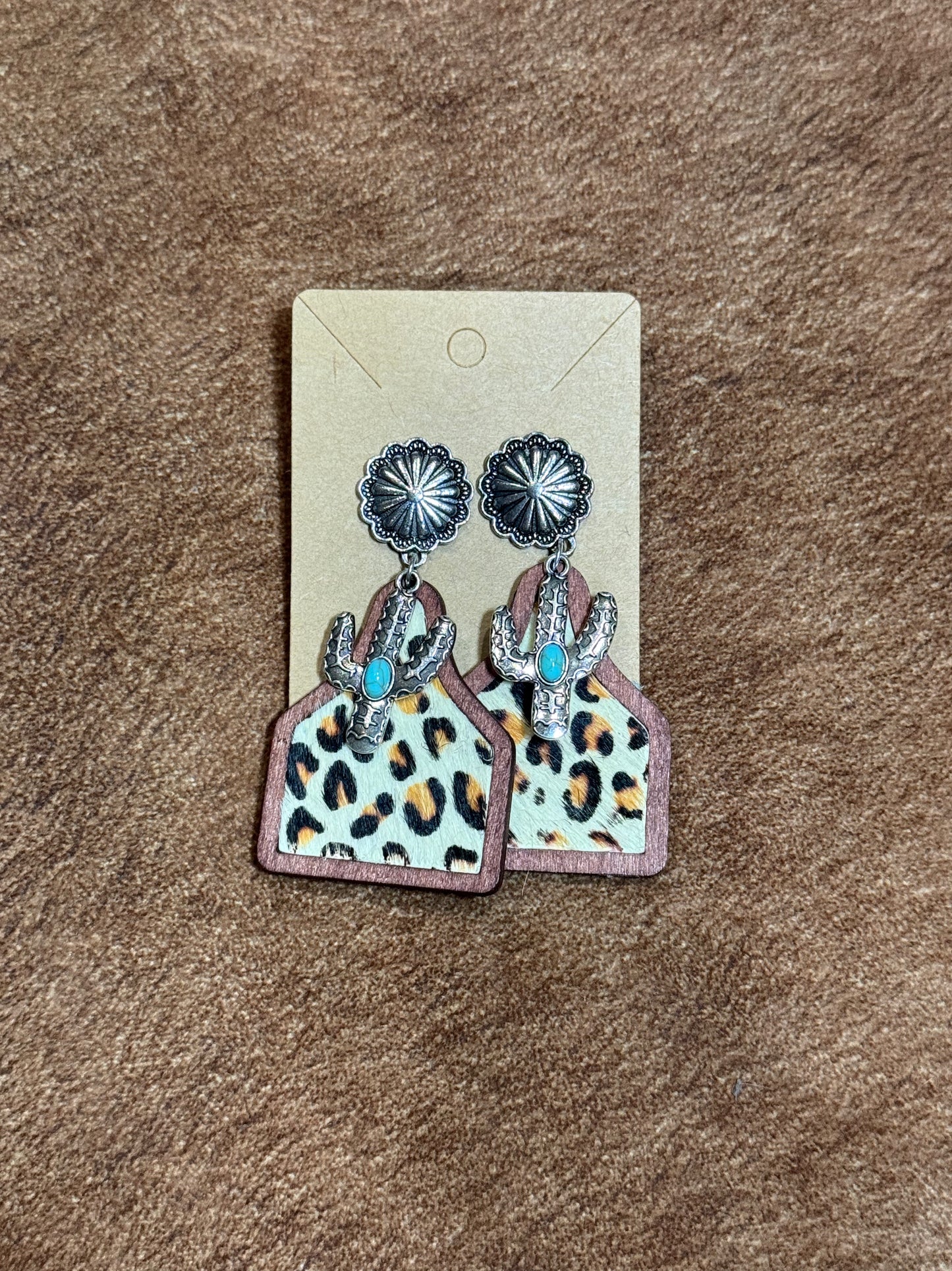 Faux Fur Ear Tag Earrings