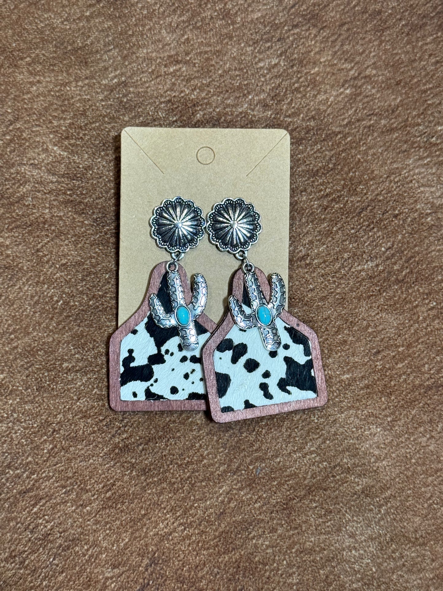Faux Fur Ear Tag Earrings